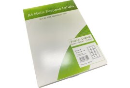 A4 Multipurpose Labels 12 Per Sheet 72 x 63.5mm (White) Pk of 100