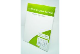 A4 Multipurpose Labels 6 Per Sheet 99.1 x 93.1mm (White) Pk of 100