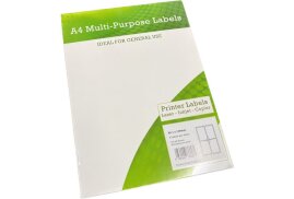 A4 Multipurpose Labels 4 Per Sheet 139 x 99.1mm (White) Pk of 100