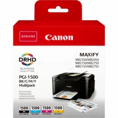 Original Canon PGI-1500 BKCMY (9218B005) Ink cartridge multi pack, 12,4ml + 3x4,5ml, Pack qty 4 Image