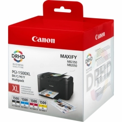 Original Canon PGI-1500 XLCMYBK (9182B004) Ink cartridge multi pack, 34ml + 3x12ml, Pack qty 4 Image