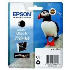 Original Epson T3248 (C13T32484010) Ink cartridge black matt, 650 pages, 14ml Image