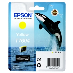 Original Epson T7604 (C13T76044010) Ink cartridge yellow, 2.1K pages, 26ml Image
