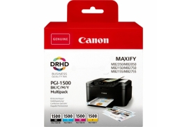 Original Canon PGI-1500 BKCMY (9218B005) Ink cartridge multi pack, 12,4ml + 3x4,5ml, Pack qty 4