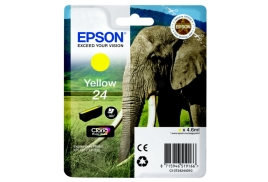 Original Epson 24 (C13T24244012) Ink cartridge yellow, 360 pages, 5ml