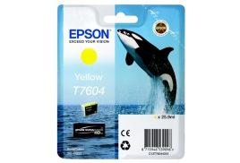 Original Epson T7604 (C13T76044010) Ink cartridge yellow, 2.1K pages, 26ml