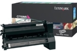 Lexmark C7700MS Toner cartridge magenta return program, 6K pages/5% for Lexmark C 770/772