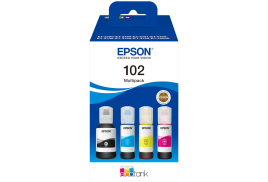 Epson 102 Black Cyan Magenta Yellow Ink Cartridge 1 x 127ml + 3 x 70ml Eco Tank - C13T03R640