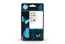 HP 932/933 Cyan Magenta Yellow Black Standard Capacity Ink Cartridge Combo 4 pack for HP OfficeJet 6100/6600/6700/7110/7510/7612 - 6ZC71AE