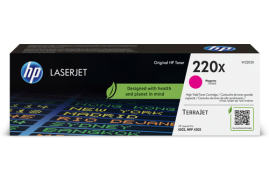 HP 220X Magenta Original LaserJet Toner Cartridge, prints up to 5,500 pages