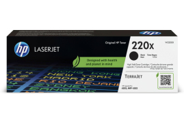 HP 220X Black Original LaserJet Toner Cartridge, prints up to 7,500 pages