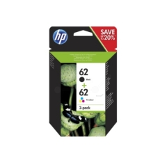 HP 62 2-pack Black/Tri-color Original Ink Cartridges Image