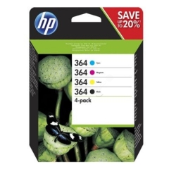 HP 364 Black and Colour Standard Capacity Ink Cartridge 6ml 3x 3ml Multipack - N9J73AE Image