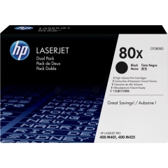 CF280XD | Twin pack of HP 80X Black Toners, 2 x 6,900 pages Image
