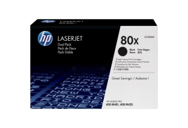 CF280XD | Twin pack of HP 80X Black Toners, 2 x 6,900 pages