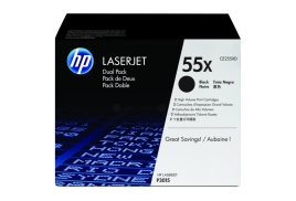 CE255XD | Twin pack of HP 55X Black Toners, 2 x 12,500 pages