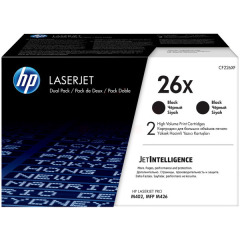 CF226XD | Twin pack of HP 26X Black Toners, 2 x 9,000 pages Image