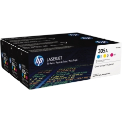 CF370AM | Multipack of HP 305A Cyan, Magenta & Yellow Toners, prints up to 2,600 pages Image
