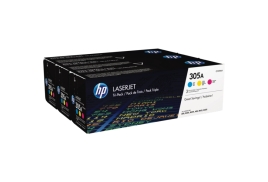 CF370AM | Multipack of HP 305A Cyan, Magenta & Yellow Toners, prints up to 2,600 pages