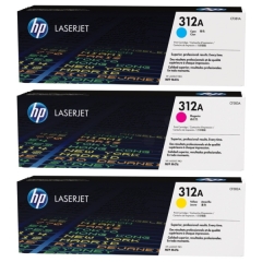 CF440AM | Multipack of HP 312A Cyan, Magenta & Yellow Toners, prints up to 2,700 pages Image