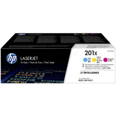 CF253XM | Multipack of HP 201X Cyan, Magenta & Yellow Toners, prints up to 2,300 pages Image