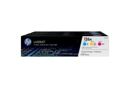CF341A | Multipack of HP 126A Cyan, Magenta & Yellow Toners, prints up to 1,000 pages