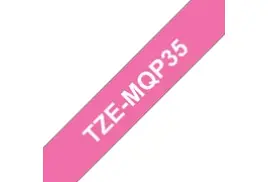 Brother P-touch TZe-MQP35 (12mm x 8m) White On Berry Pink Matt Laminated Labelling Tape