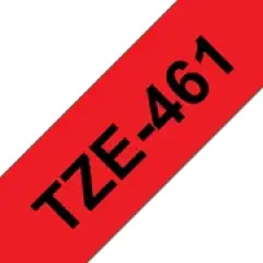 Brother P-touch TZ-461 (36mm x 8m) Black On Red Laminated Labelling Tape Image