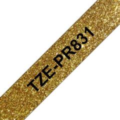 Brother TZe-PR831 label-making tape Black on gold Image