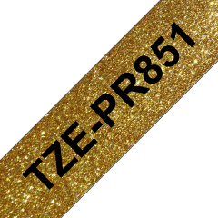 Brother TZe-PR851 (24mm x 8m) Black on Gold Label Cassette Image