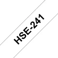 Brother HSE241 17.7mm Black on White Heat Shrink Tube Image