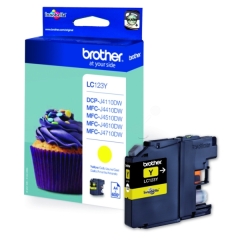 LC123Y | Original Brother LC-123Y Yellow ink, prints up to 600 pages, contains 6ml of ink Image