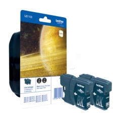 Brother LC-1100BKBP2 Ink cartridge black twin pack Blister, 2x450 pages 9,5ml Pack=2 for Brother DCP Image