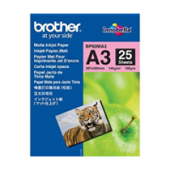 Brother BP60MA3 Inkjet Paper printing paper A3 (297x420 mm) Matte 25 sheets White Image