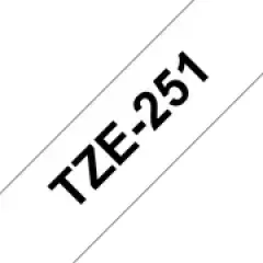 Brother TZE251 label-making tape Black on white TZe Image