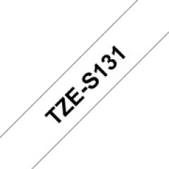 Brother P-touch TZe-S131 (12mm x 8m) Black On Clear Strong Adhesive Laminated Labelling Tape Image