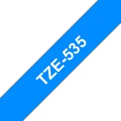 Brother P-touch TZe-535 (12mm x 8m) White On Blue Laminated Labelling Tape Image