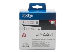 Brother DK-22251 label-making tape Black and red on white