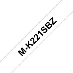 Brother P-touch M-K221SBZ (9mm x 4m) Black on White Plastic Labelling Tape Image