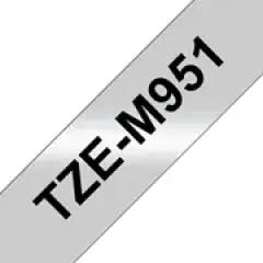 Brother TZe-M951 label-making tape Black on silver Image