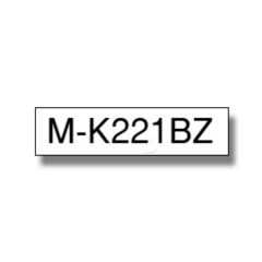 Brother P-touch M-K221BZ (9mm x 8m) Black On White Plastic Labelling Tape Image
