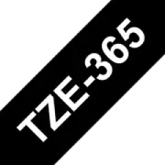 Brother P-touch TZe-365 (36mm x 8m) White On Black Laminated Labelling Tape Image