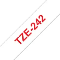 Brother P-touch TZe-242 (18mm x 8m) Red On White Labelling Tape Image