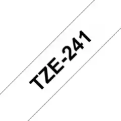 Brother TZe-241 (18mm x 8m) Black On White Laminated Labelling Tape Image