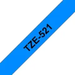 Brother P-touch TZe-521 (9mm x 8m) Black On Blue Gloss Laminated Labelling Tape Image