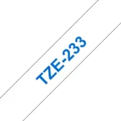 Brother P-touch TZe-233 (12mm x 8m) Laminated Labelling Tape (Blue On White) Image