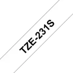 Brother P-touch TZe-231S (12mm x 4m) Black On White Labelling Tape Image