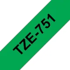 Brother P-touch TZe-751 (24mm x 8m) Black On Green Laminated Labelling Tape Image
