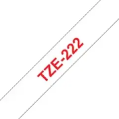 Brother P-touch TZe-222 (9mm x 8m) Red On White Laminated Labelling Tape Image