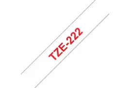 Brother P-touch TZe-222 (9mm x 8m) Red On White Laminated Labelling Tape